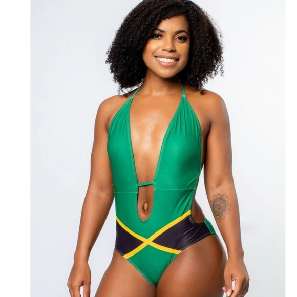 Divi Classic Vintage Quality Green Once Piece Plus size Bathing Suit XXL - Picture 2 of 9